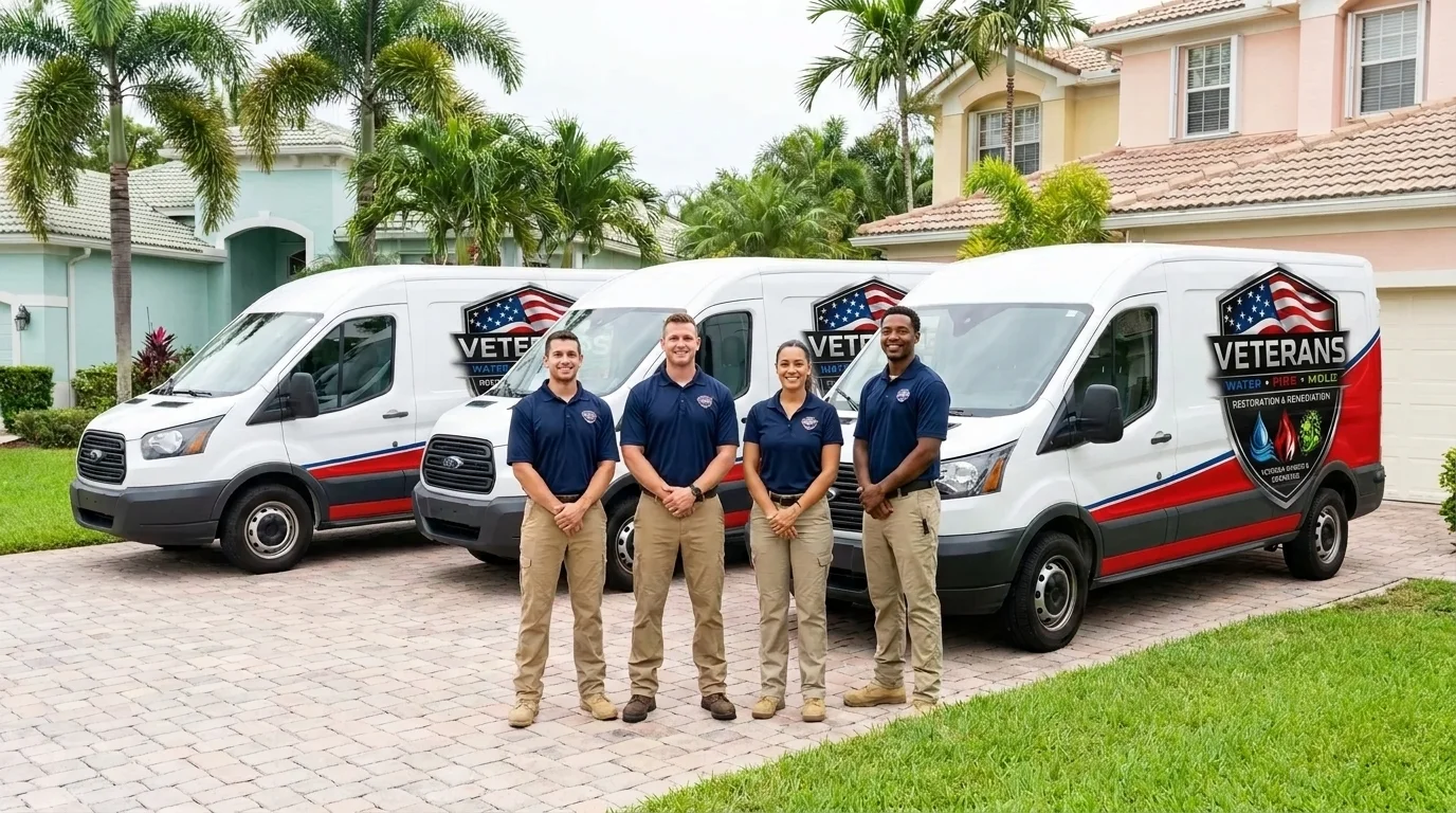 Veterans Remediation & Restoration technician loading a branded service van
